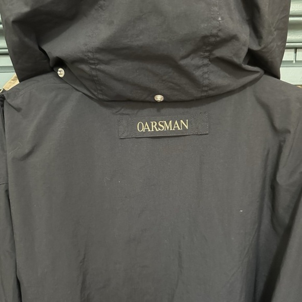 Vintage Oarsman 913 Jacket Mens XL Black Windbreaker Hooded Johnny Bench Pockets - Picture 2 of 12